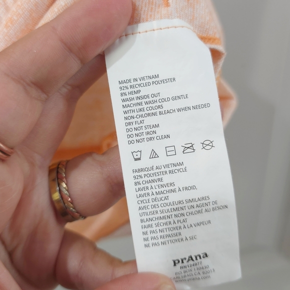 PRANA Oceana Cowl Neck Pullover Shirt In Cantelope, Soft Athleisure, Hemp Blend - Picture 11 of 13